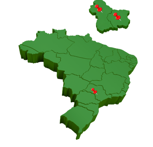 Mapa de atendimento ARIA Solutions: Sede em Garça/SP e expansão internacional
